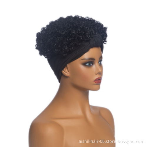 Aishili wholesale wig with headband attached black deep wave headband wigs for black women